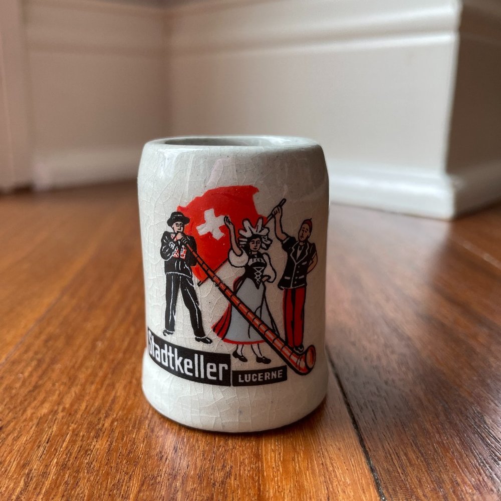 Vintage Miniature Lucerne Switzerland Beer Stein